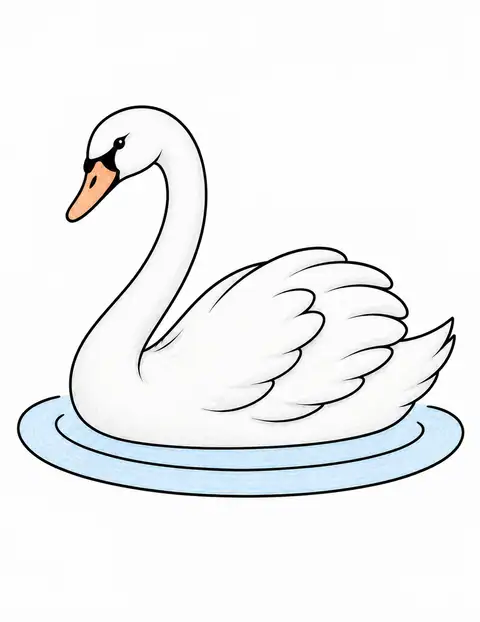 Swan at the Lake Edge color example