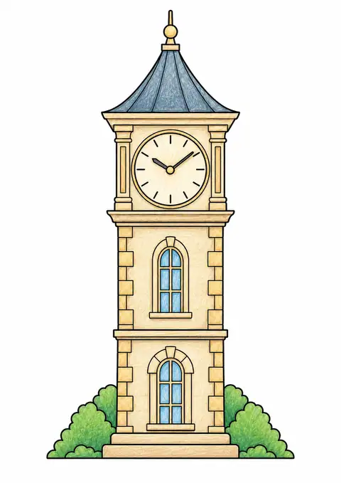 Town Clock Tower color example