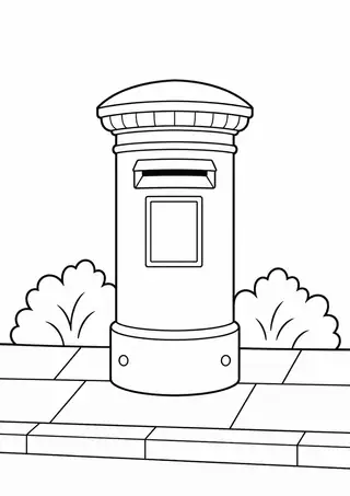 Post Box on a Sidewalk