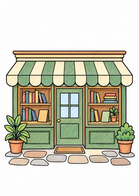 Small Bookshop Front color example