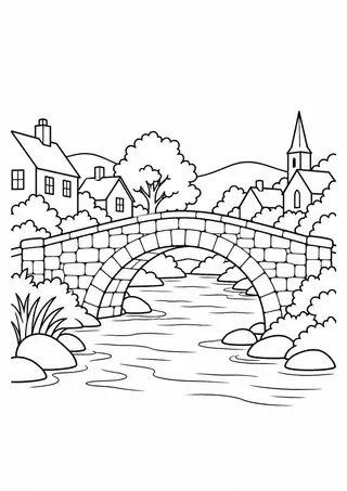 Stone Arch Bridge over a River