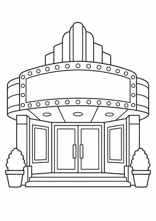 Cinema Entrance with Plain Marquee