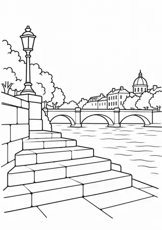 Stone Steps beside a City River