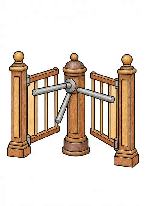 Old Station Ticket Gate color example