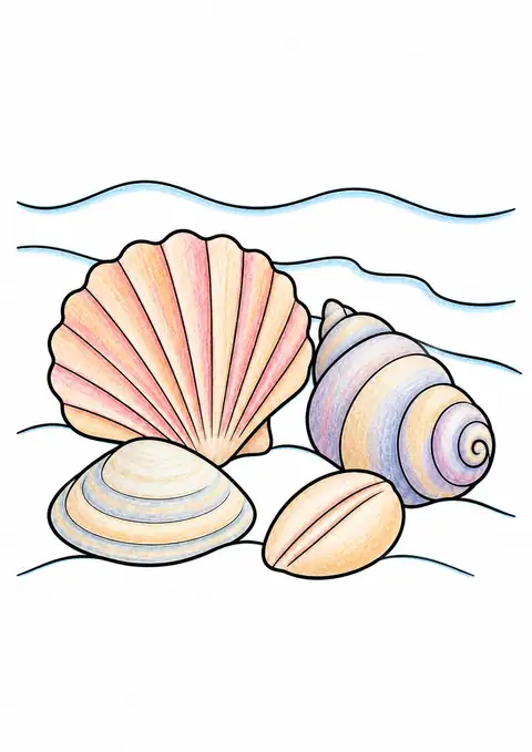 Shells at the Shoreline color example
