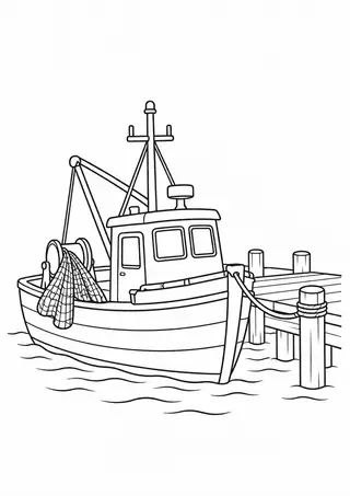 Fishing Boat beside a Pier