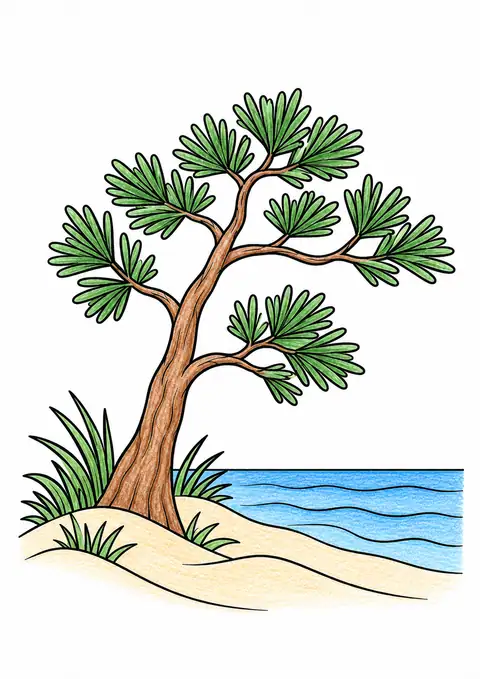 Coastal Pine beside Sand color example