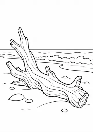 Driftwood on a Beach
