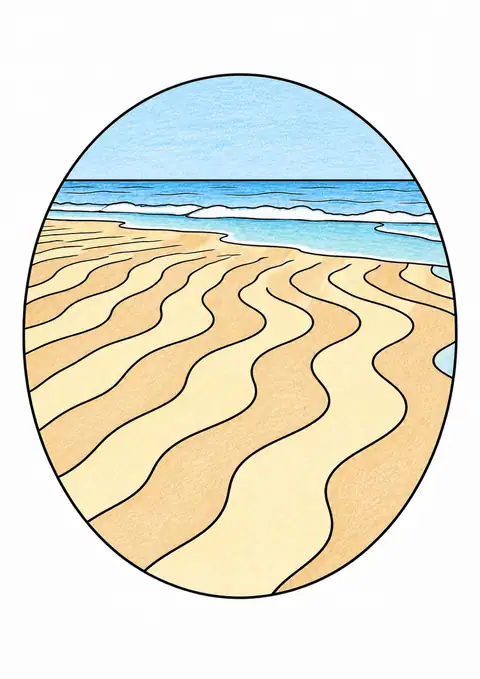 Broad Sand Ripples at Low Tide color example