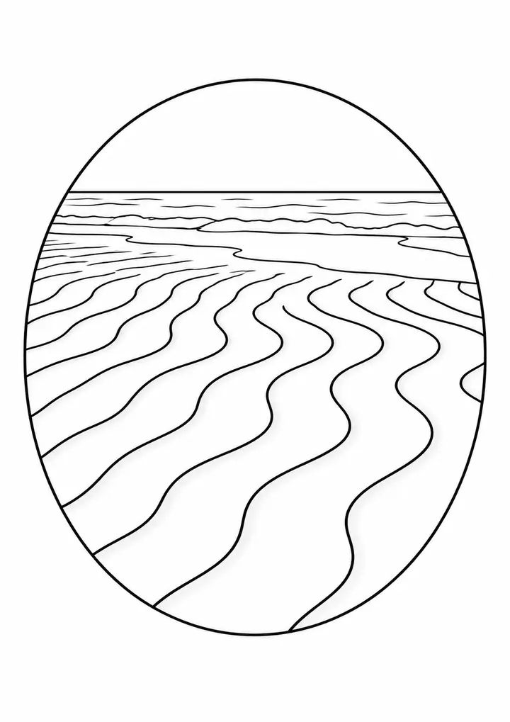 Broad Sand Ripples at Low Tide line art