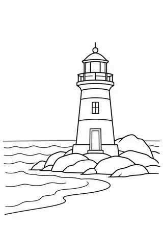 Small Lighthouse by the Beach