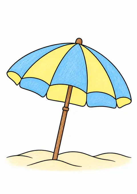 Beach Parasol on Sand color example