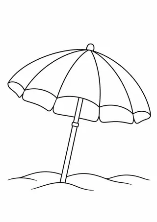Beach Parasol on Sand