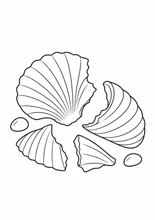 Seashell Fragments on Sand
