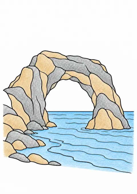 Rock Arch on a Coast color example