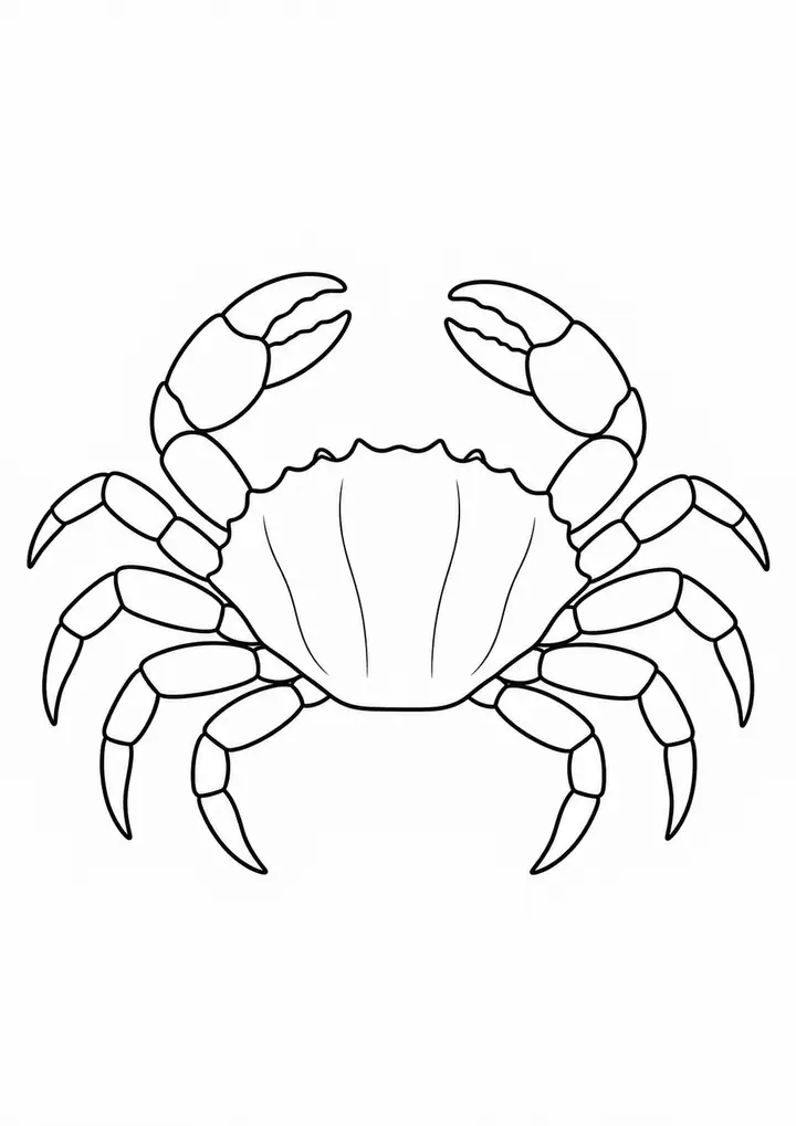 Small Crab on the Shore line art