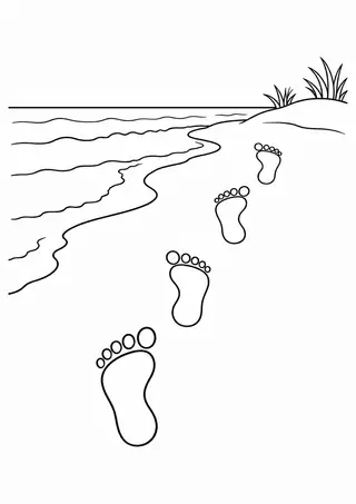 Footprints across a Beach