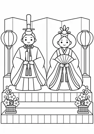 Hina Dolls on a Display Stand