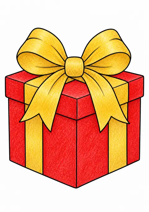 Wrapped Gift with a Ribbon color example