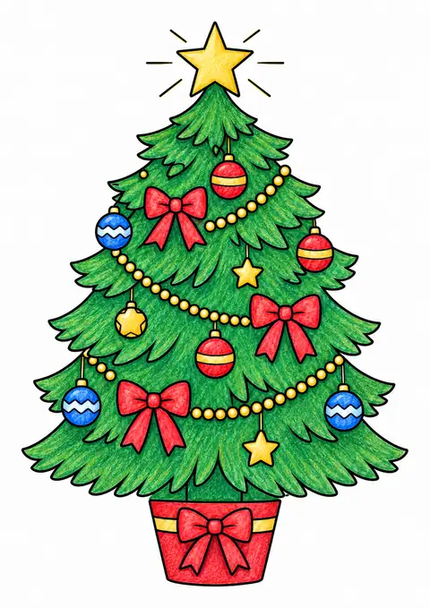 Decorated Christmas Tree color example