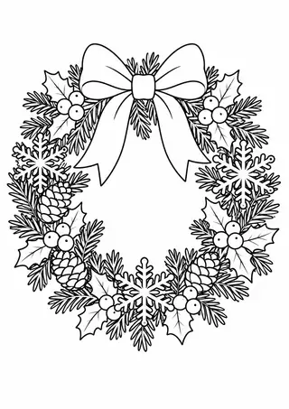 Winter Wreath with Snowflakes