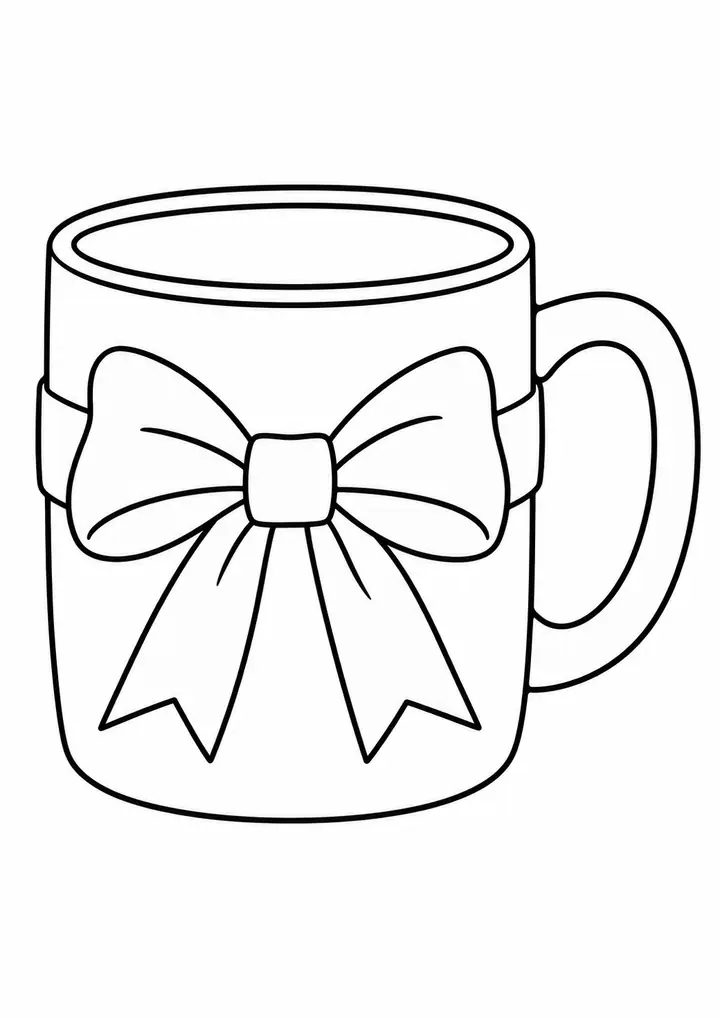 Father's Day Mug with a Ribbon line art