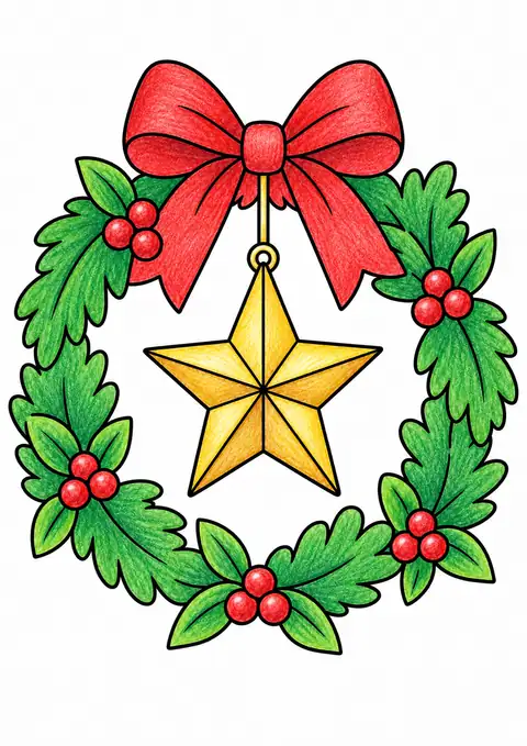 Star Ornament and Wreath color example