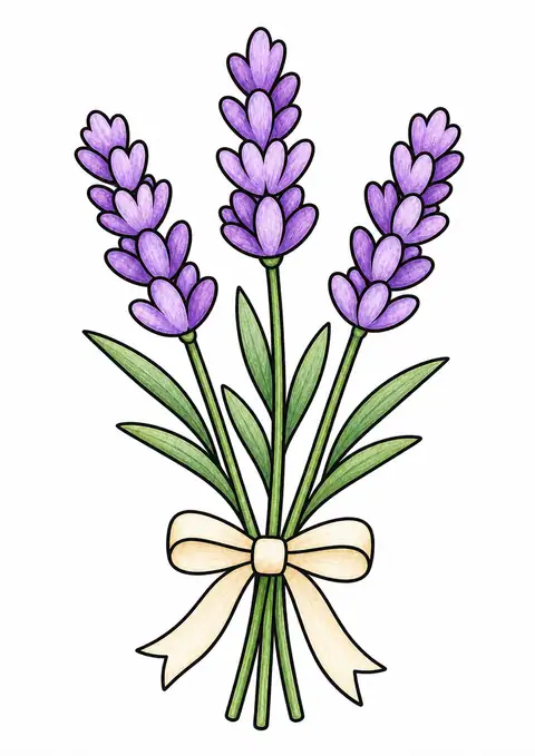 Bundle of Lavender Tied with a Ribbon color example