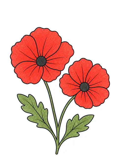 Two Poppies color example