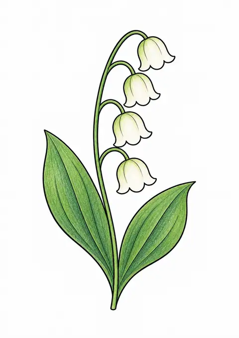 Lily of the Valley Sprig color example