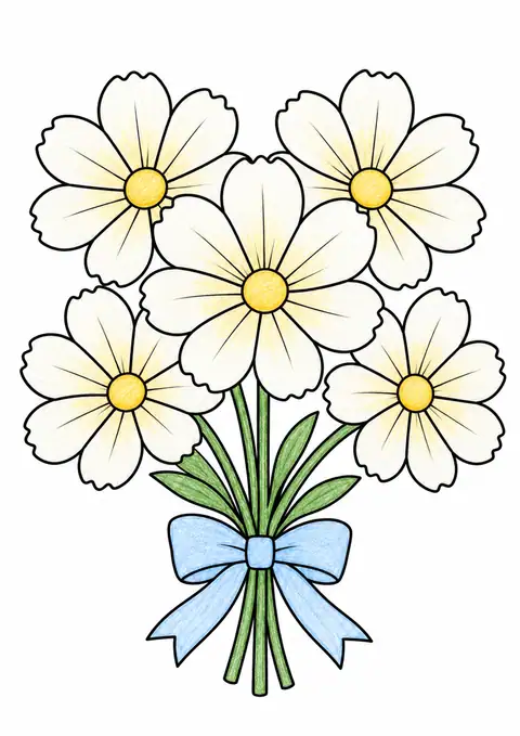 Bouquet of Daisies color example