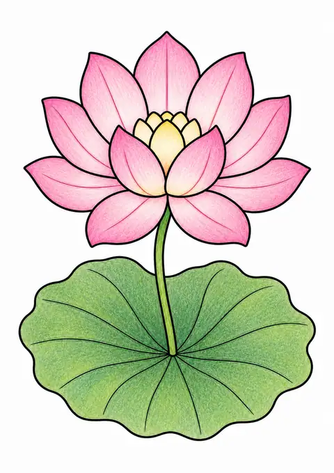 Lotus Flower and Leaf color example
