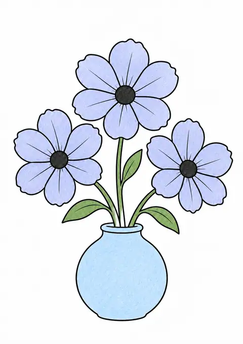 Anemones in a Vase color example