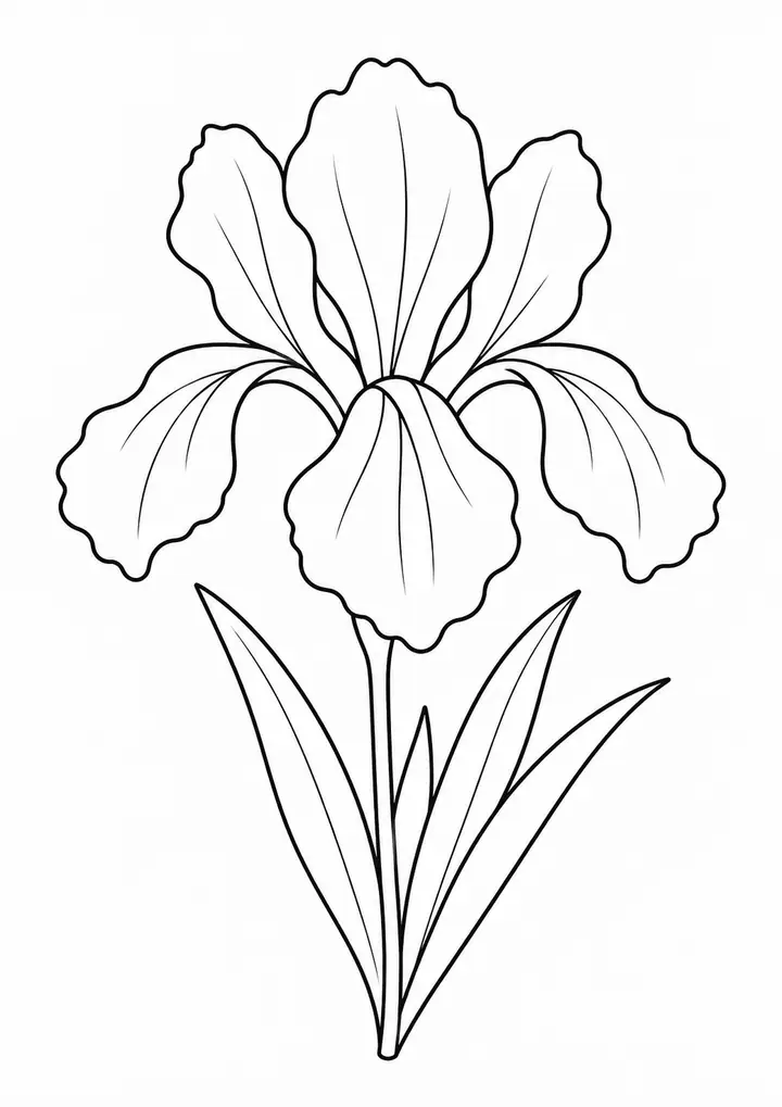 Iris Bloom line art