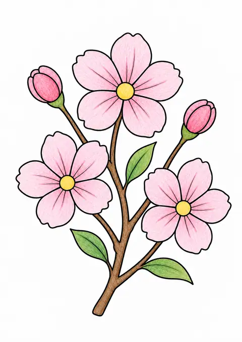 Cherry Blossom Branch color example