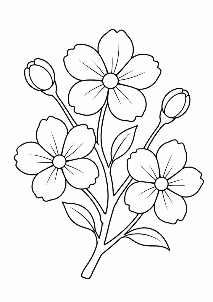 Cherry Blossom Branch line art