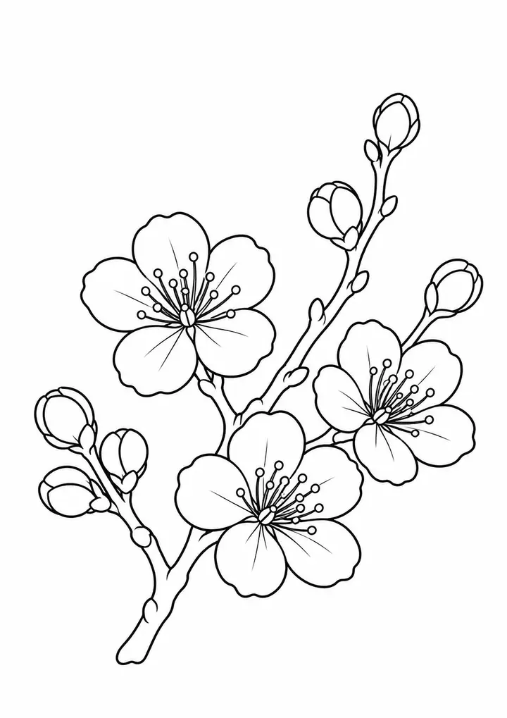 Plum Blossom Branch line art