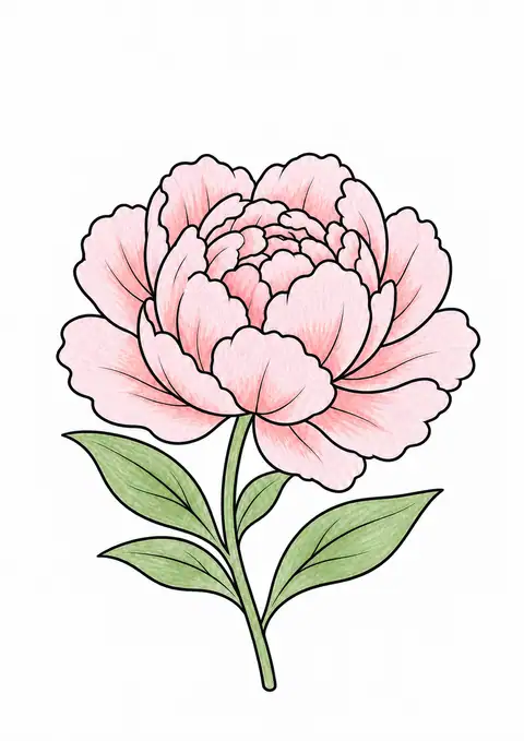 Single Peony Bloom color example