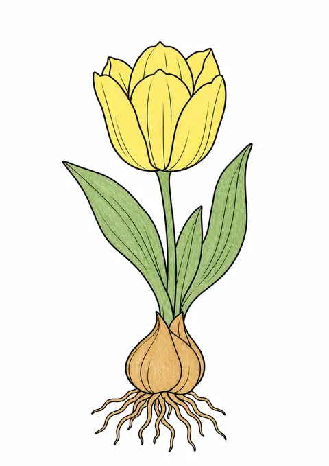 Tulip Bulb and Flower color example