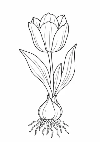 Tulip Bulb and Flower