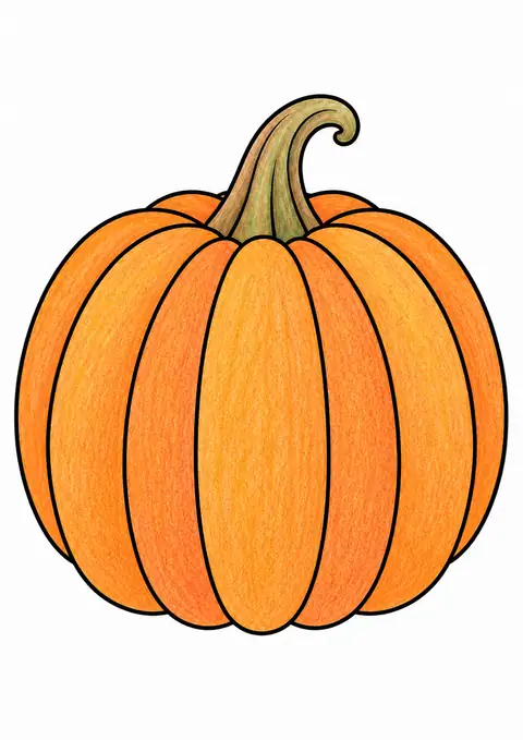 Whole Pumpkin with a Stem color example