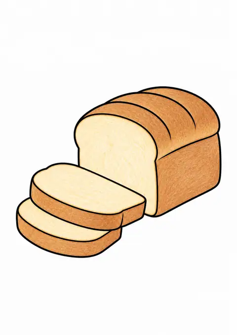 Sliced Loaf of Bread color example