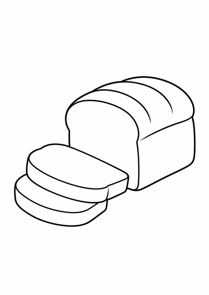 Sliced Loaf of Bread line art