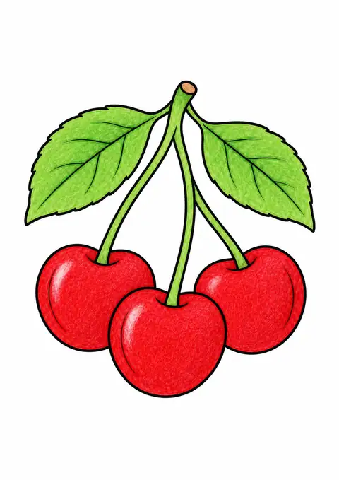 Cherries on a Stem color example