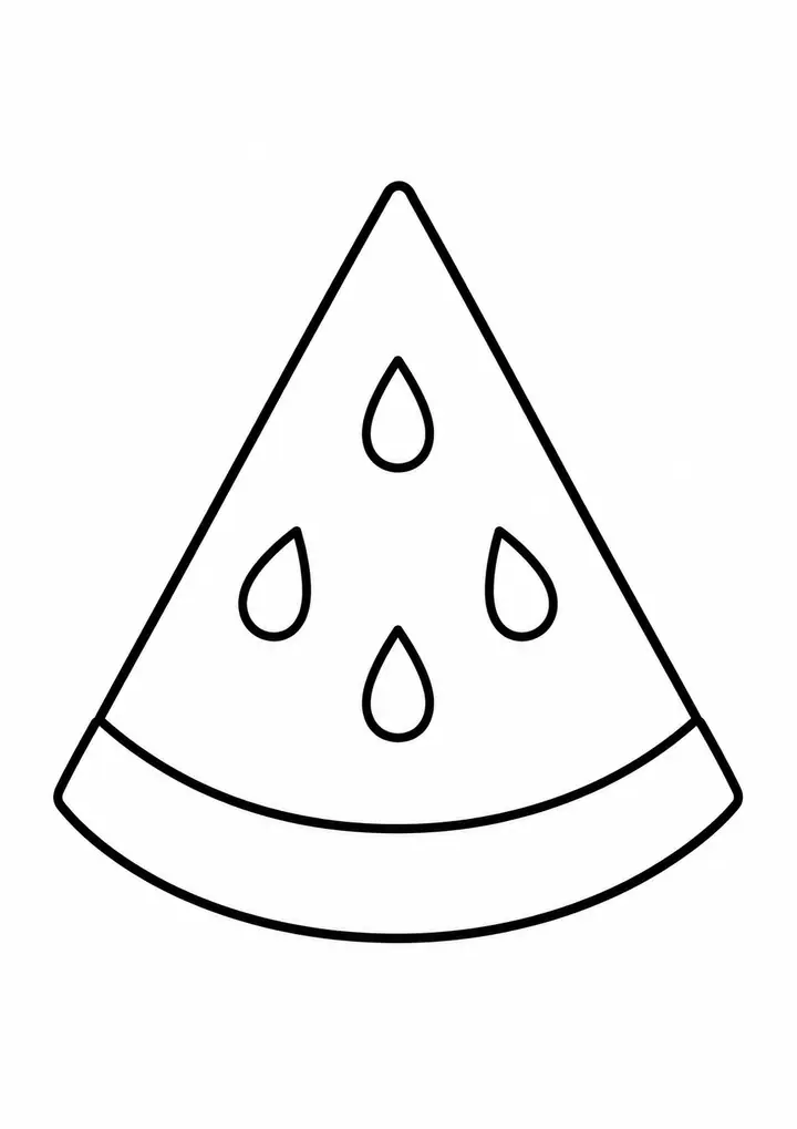 Watermelon Slice line art