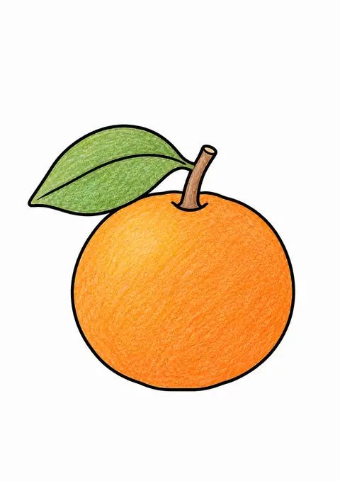 Mandarin with a Leaf color example