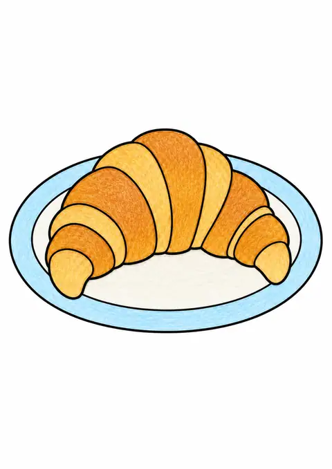 Croissant on a Plate color example