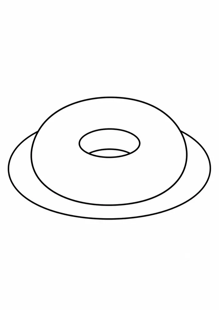 Bagel on a Plate line art