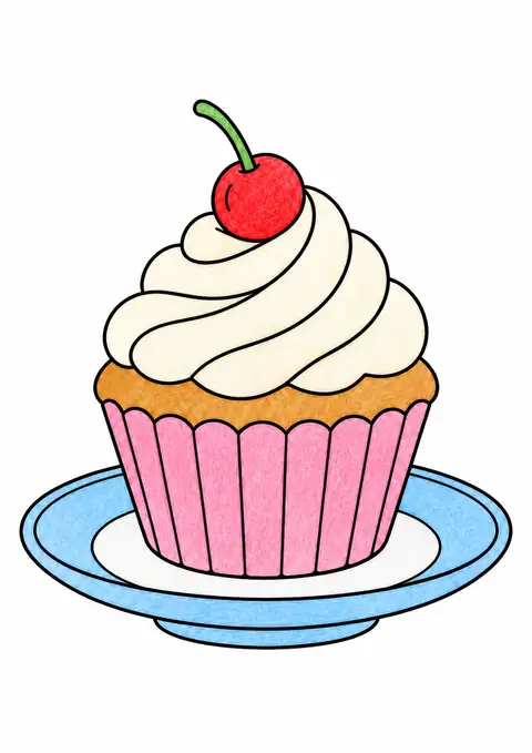 Cupcake on a Saucer color example