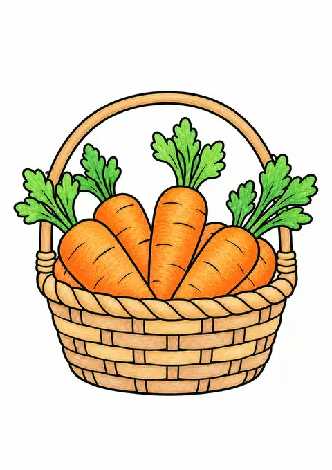 Carrots in a Basket color example